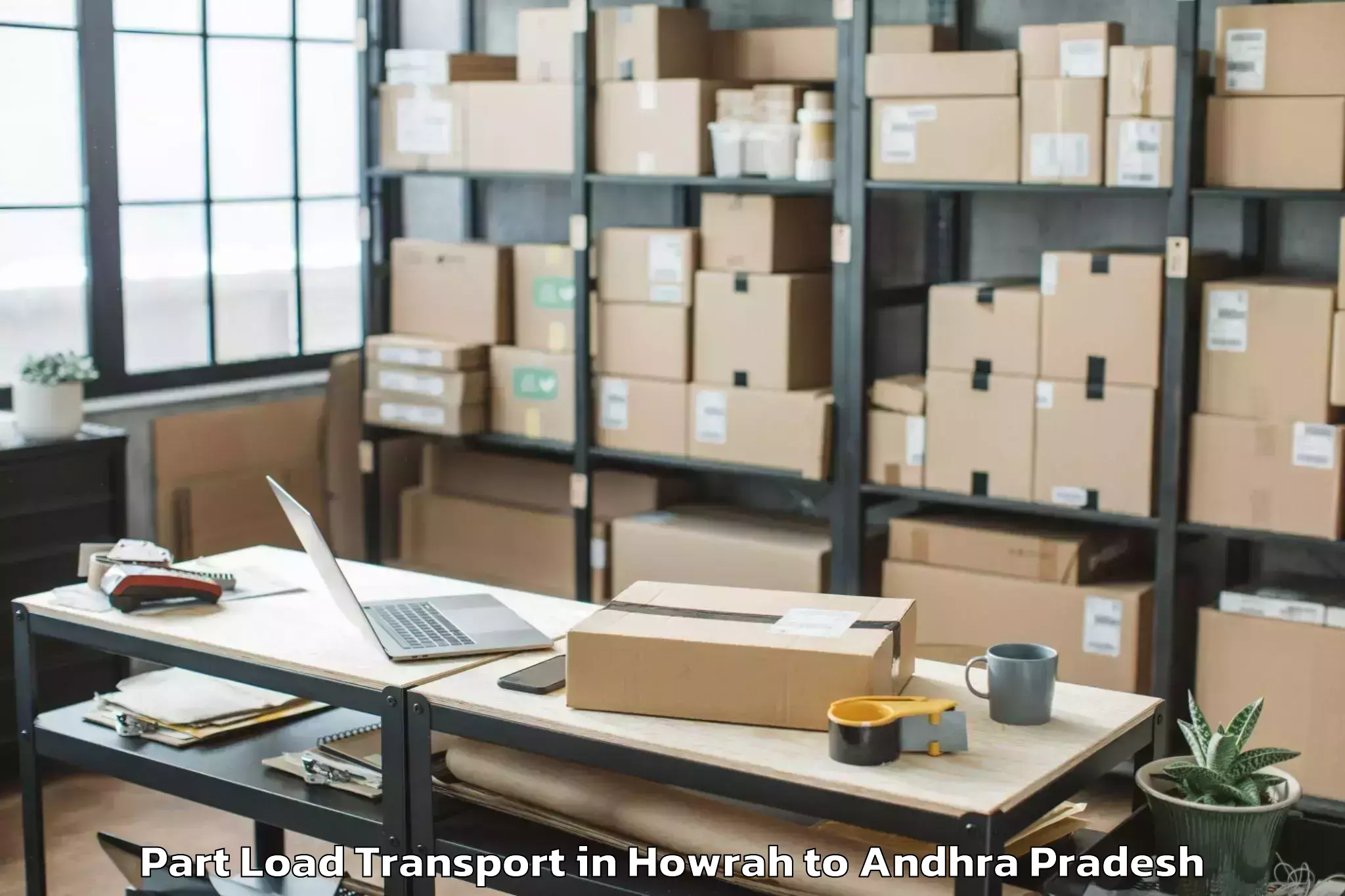 Book Howrah to Nandivada Part Load Transport Online